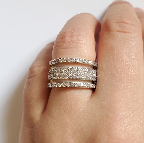 NWOT Silver White Sapphire Ring - Picture 6 of 10